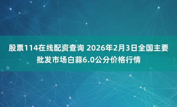 股票114在线配资查询 2026年2月3日全国主要批发市场白蒜6.0公分价格行情